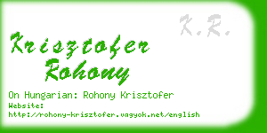 krisztofer rohony business card